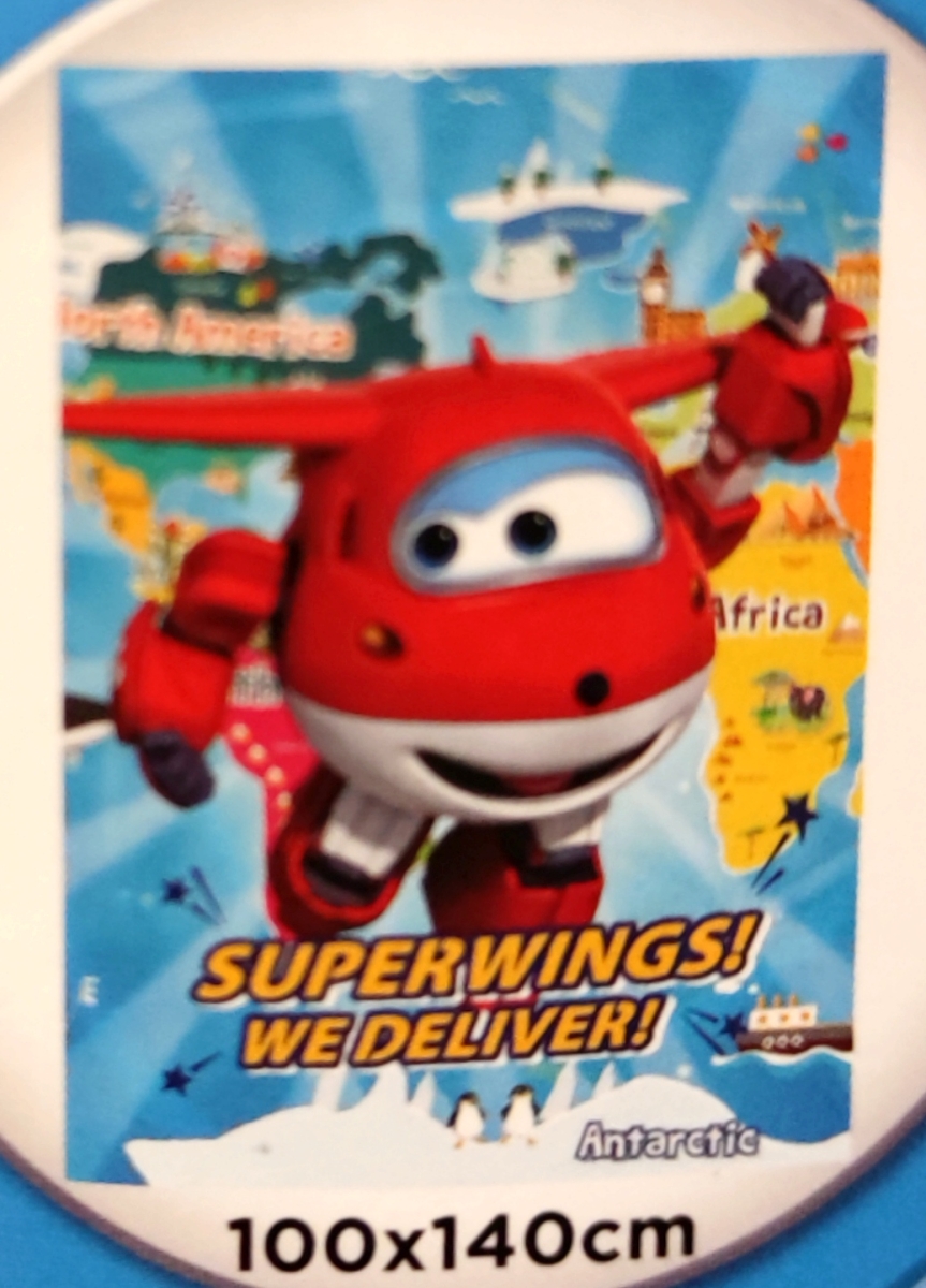 Super Wings Fleecedecke für Kinder blau